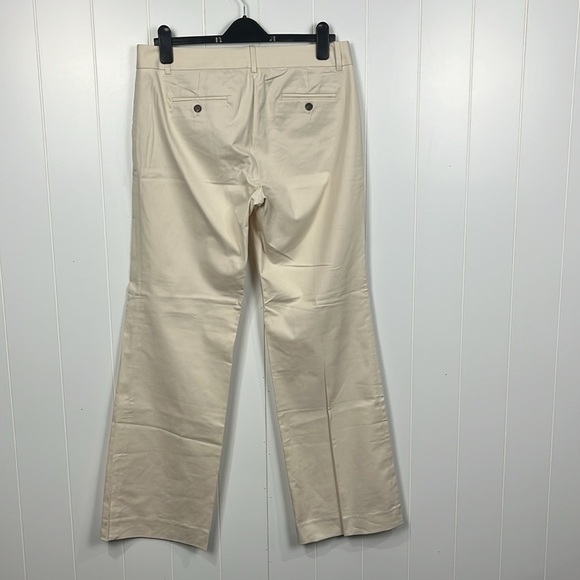 J. Crew Womens Chinos 10 Cream Wide Leg Slide/Zip Fly Pockets Stretch Classy NWT - Picture 7 of 11